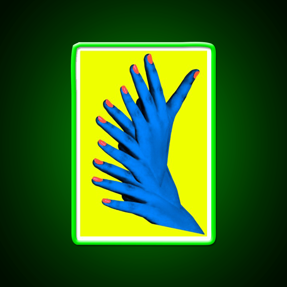 Yellow Blue Hand Fingers Body Trippy Photo Nail Salon Led Neon Sign Rgb Color - Shineneon