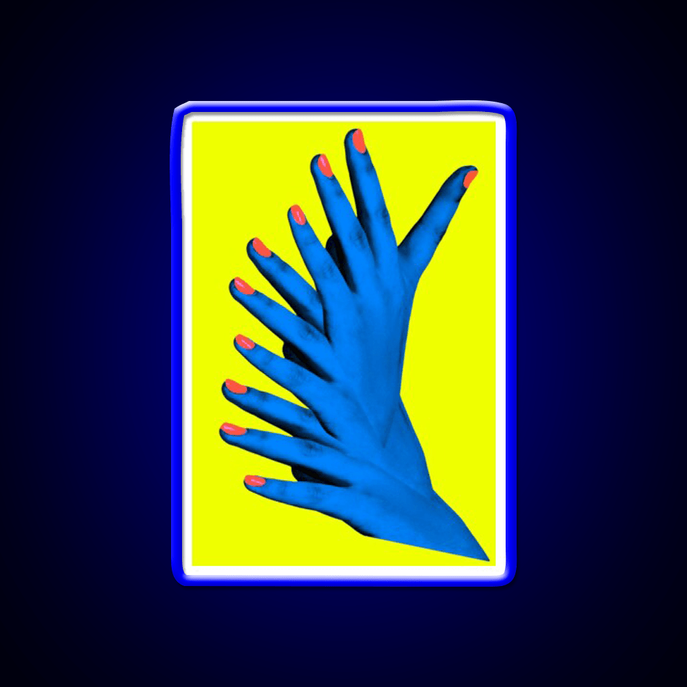 Yellow Blue Hand Fingers Body Trippy Photo Nail Salon Led Neon Sign Rgb Color - Shineneon