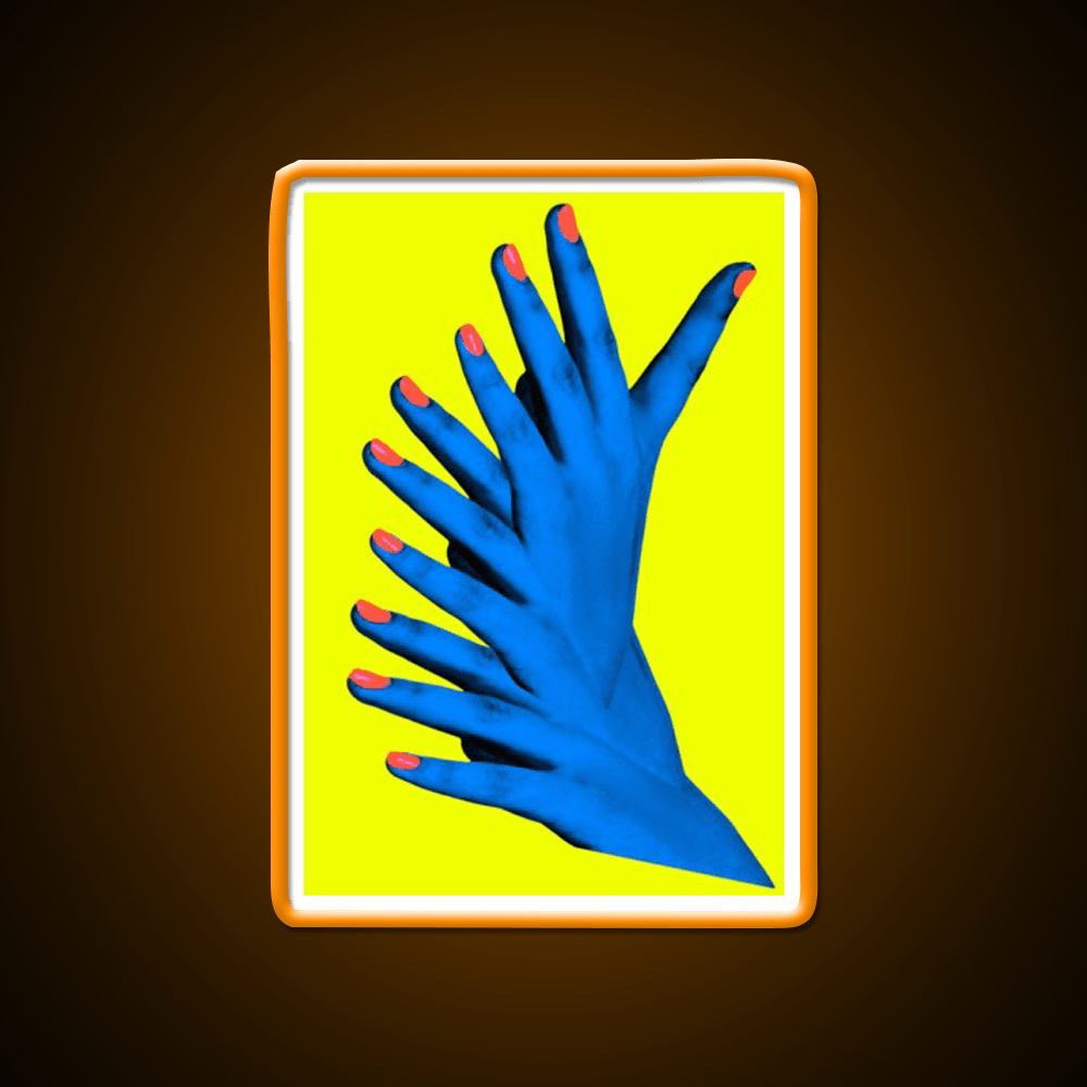 Yellow Blue Hand Fingers Body Trippy Photo Nail Salon Led Neon Sign Rgb Color - Shineneon