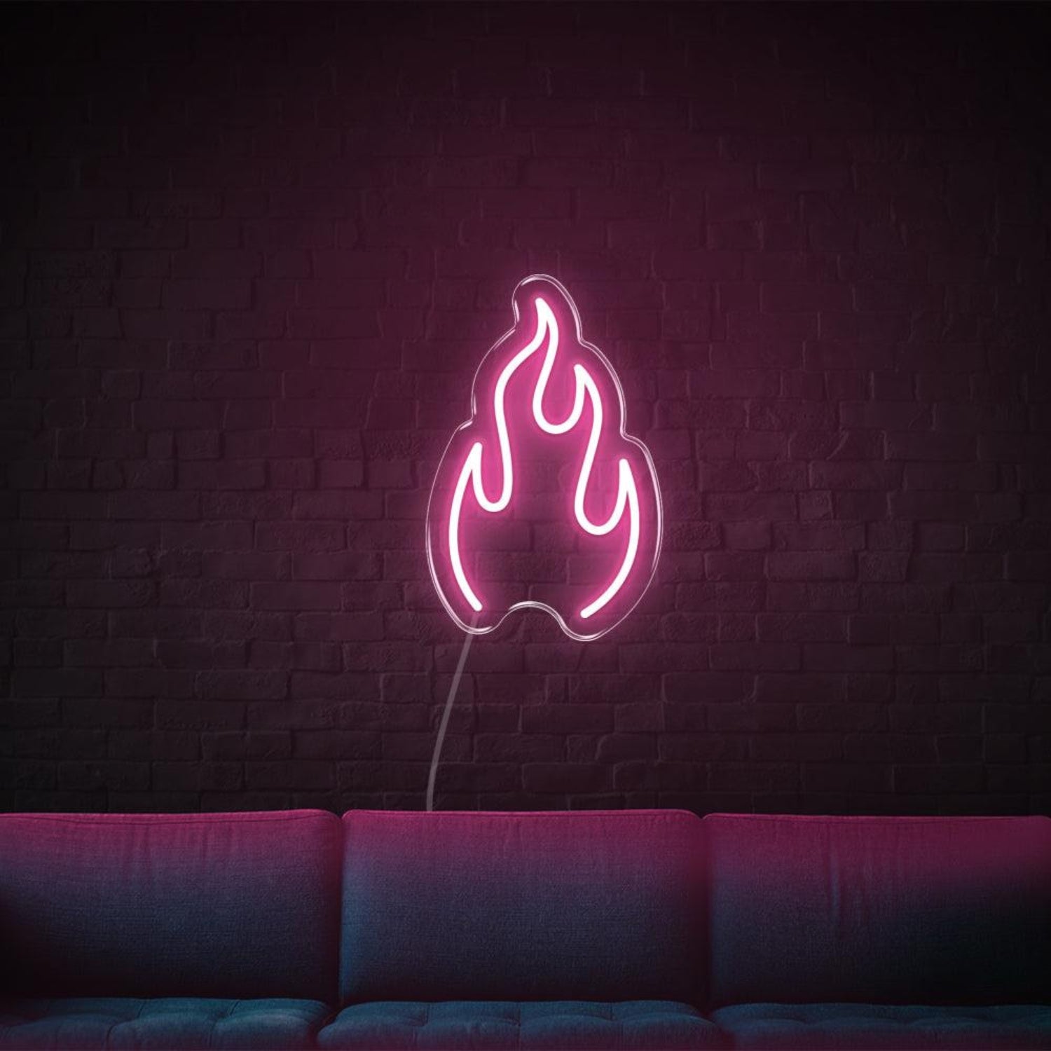 Yellow Fire Flame Led Neon Sign For Home Bar Cafe Indoor Wall Decor | Shineneon