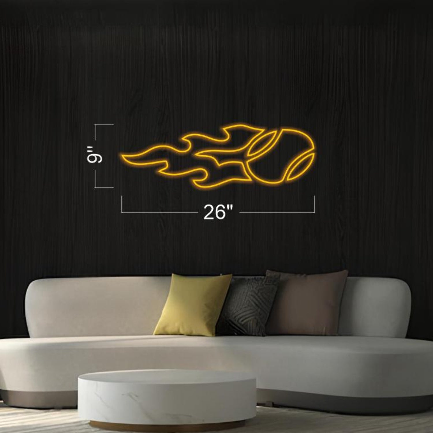 Yellow Flame Fire Ball Design Led Neon Sign For Indoor Wall Art | Shineneon