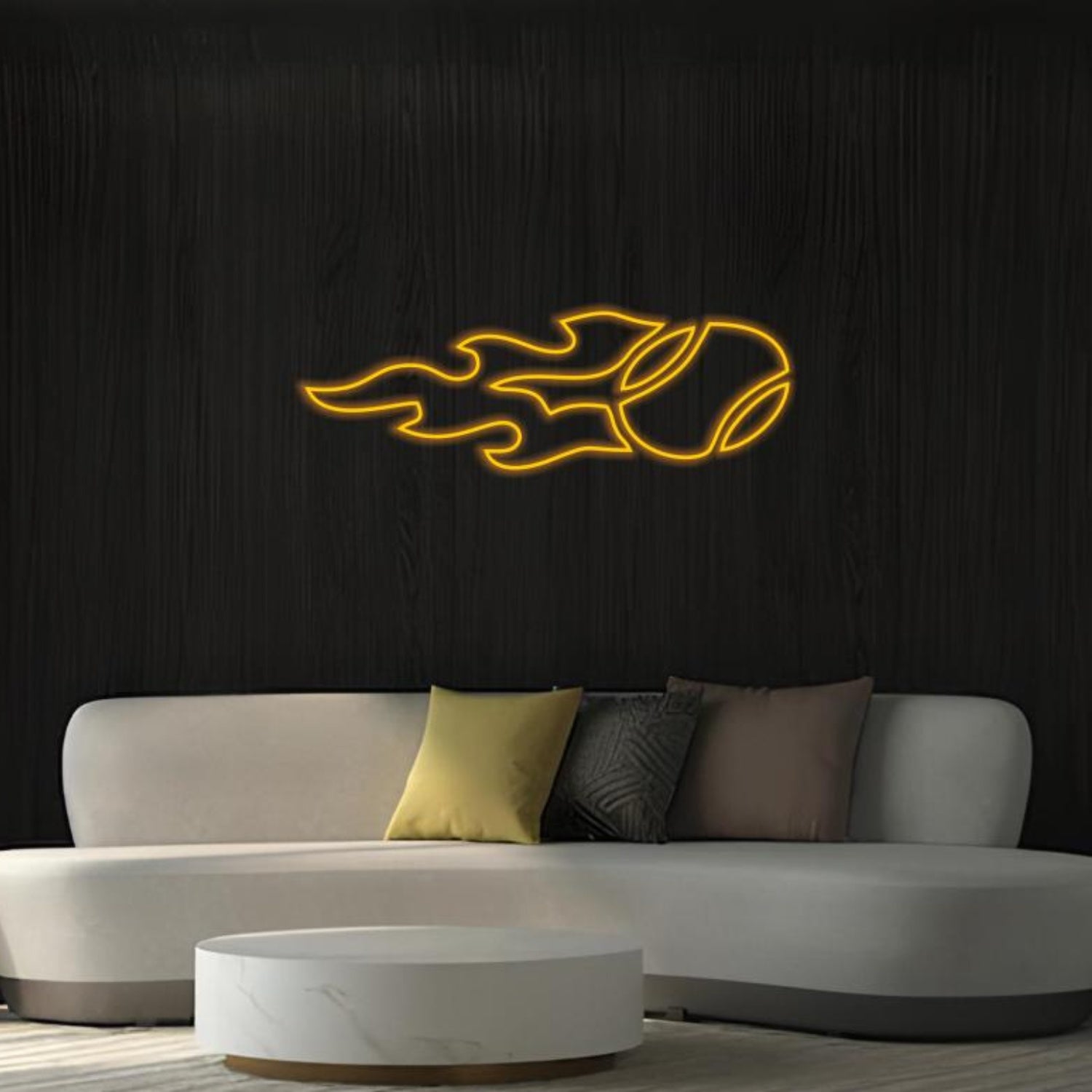 Yellow Flame Fire Ball Design Led Neon Sign For Indoor Wall Art | Shineneon