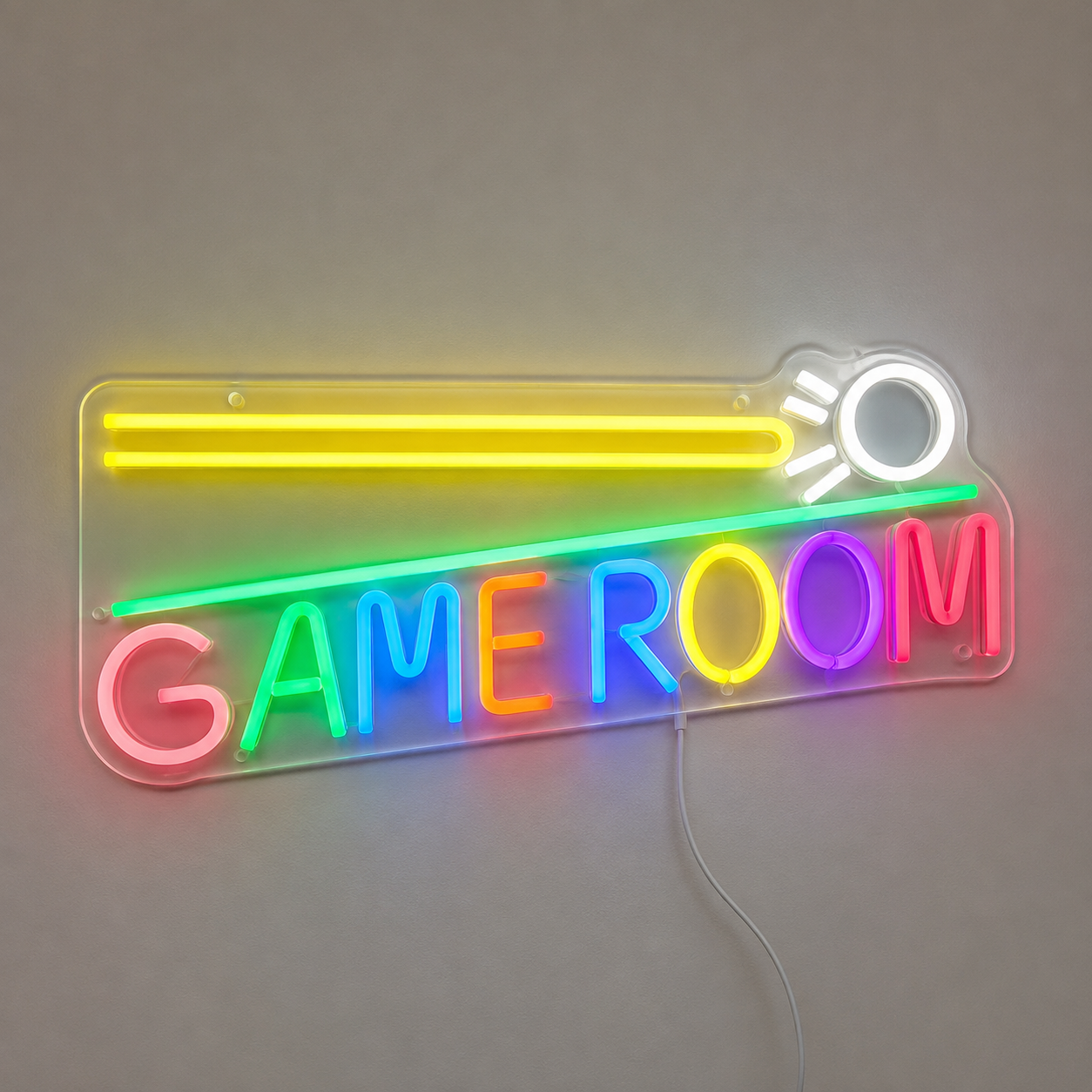 Yellow Game Room Basement Lounge Wall Decor LED Neon Sign main product image