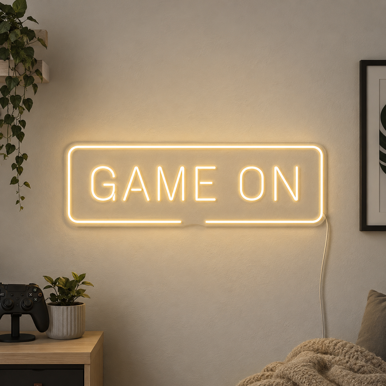 Yellow Game Room Basement Wall Decor LED Neon Sign main product image