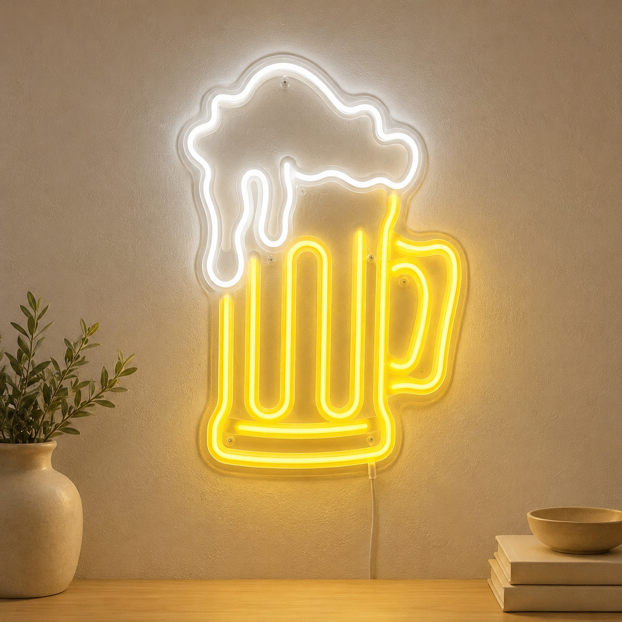 Yellow Home Bar Wall Decor LED Neon Sign main product image