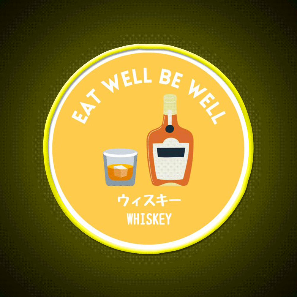 Yellow Japanese Alcohol Whiskey Liqour Food Snack Food Led Neon Sign Rgb Color