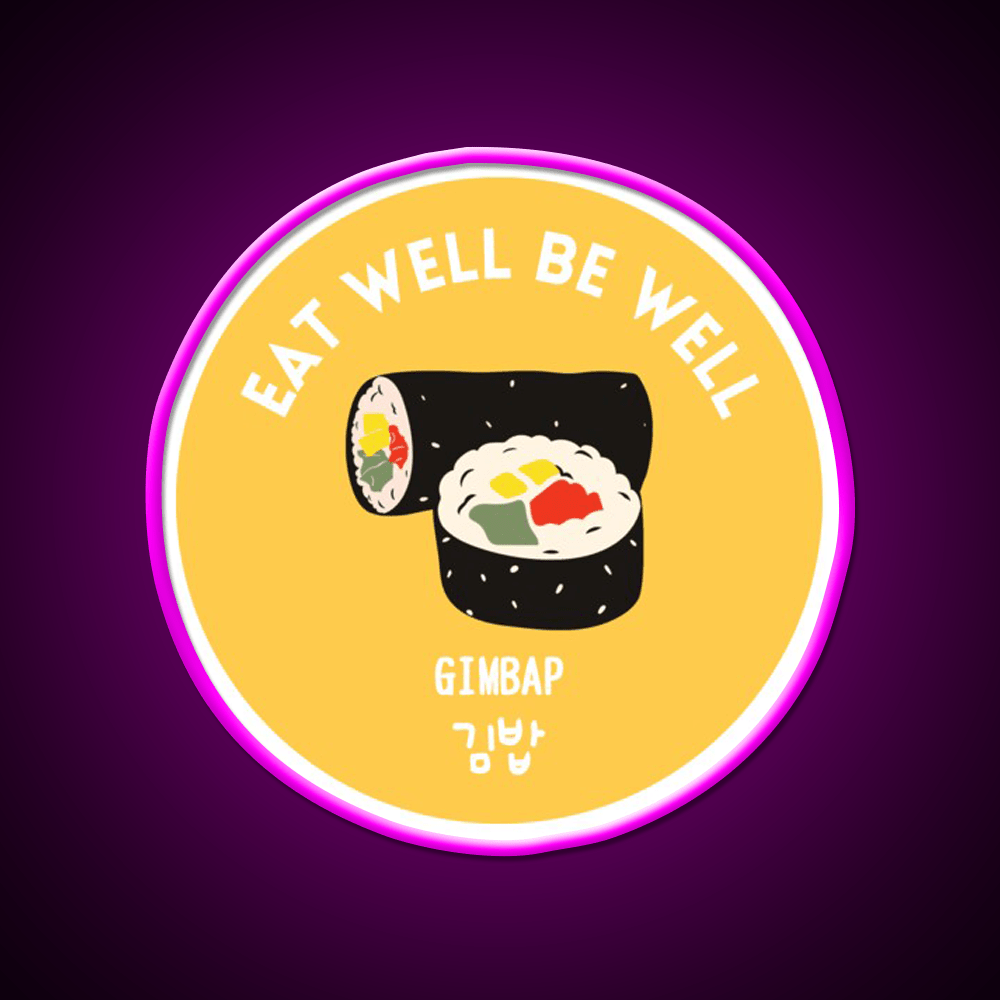 Yellow Korean Rice Roll Gimbap Street Food Snack Food Led Neon Sign Rgb Color - Shineneon