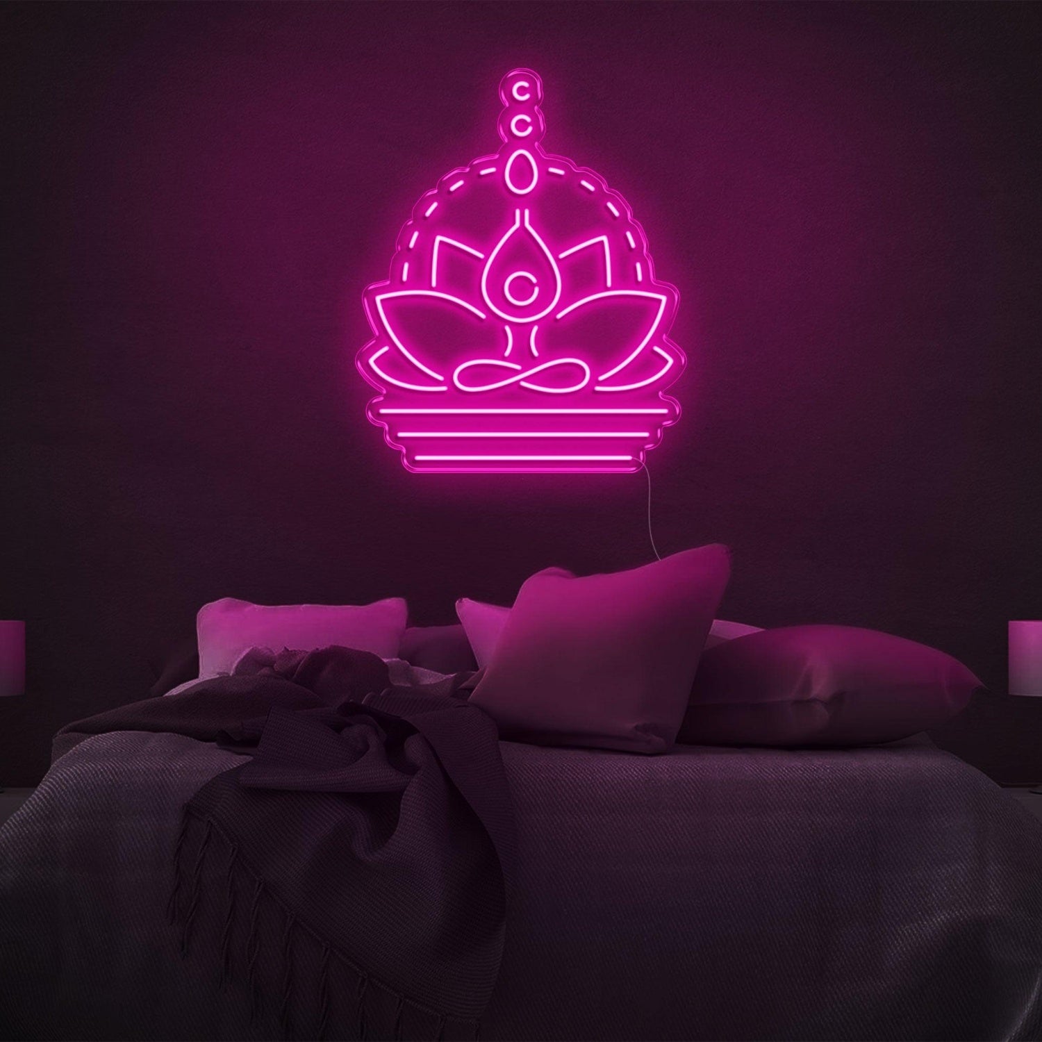 Yellow Lotus Buddha Led Neon Sign For Bedroom Yoga Meditation Room Decor | Shineneon
