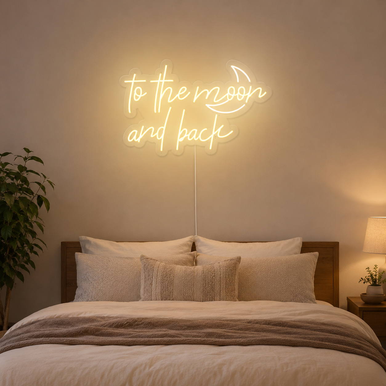 Yellow Moon Bedroom LED Neon Sign main product image