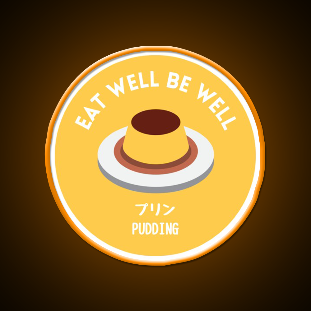 Yellow Pudding Japanese Cafe Food Dessert Snack Food Led Neon Sign Rgb Color