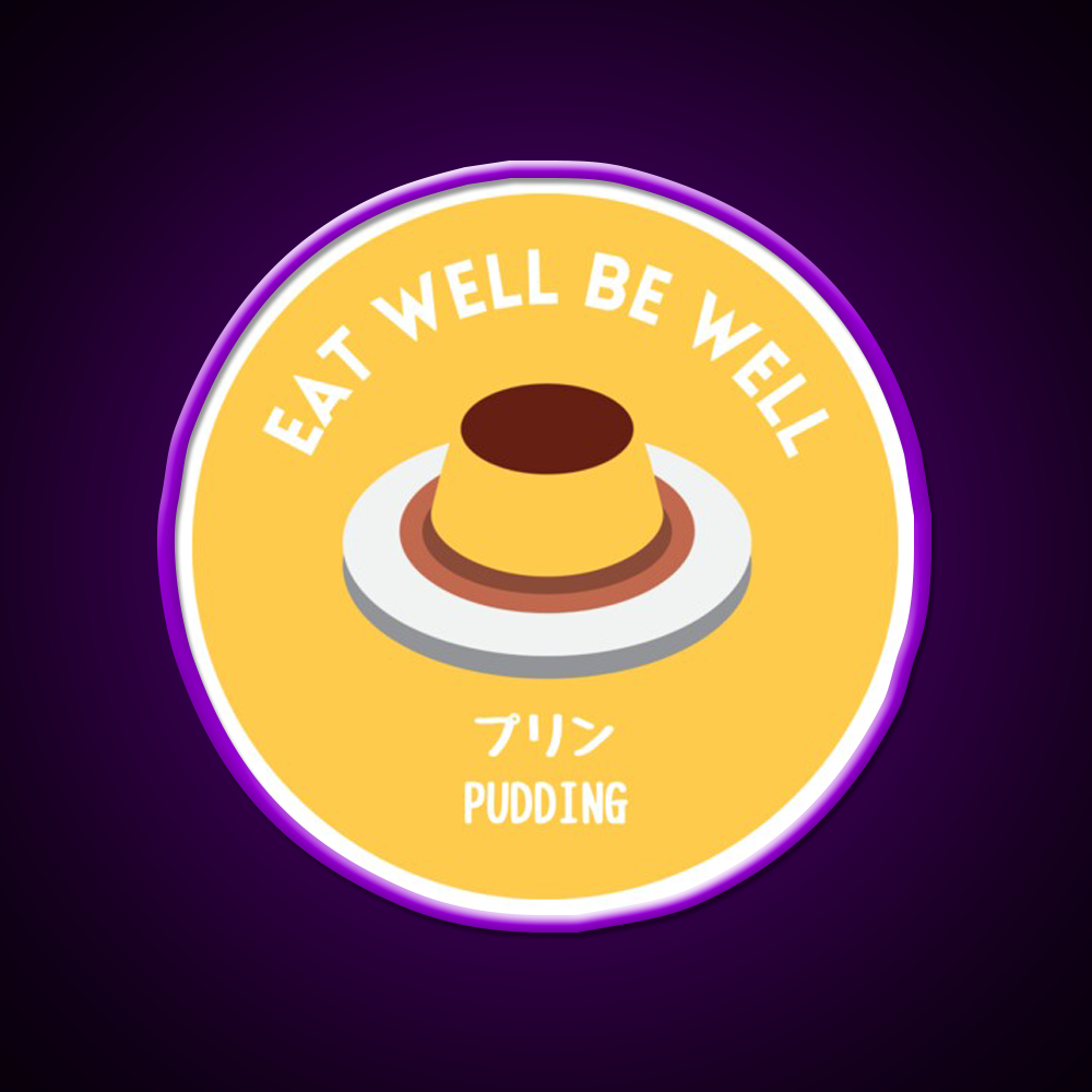 Yellow Pudding Japanese Cafe Food Dessert Snack Food Led Neon Sign Rgb Color