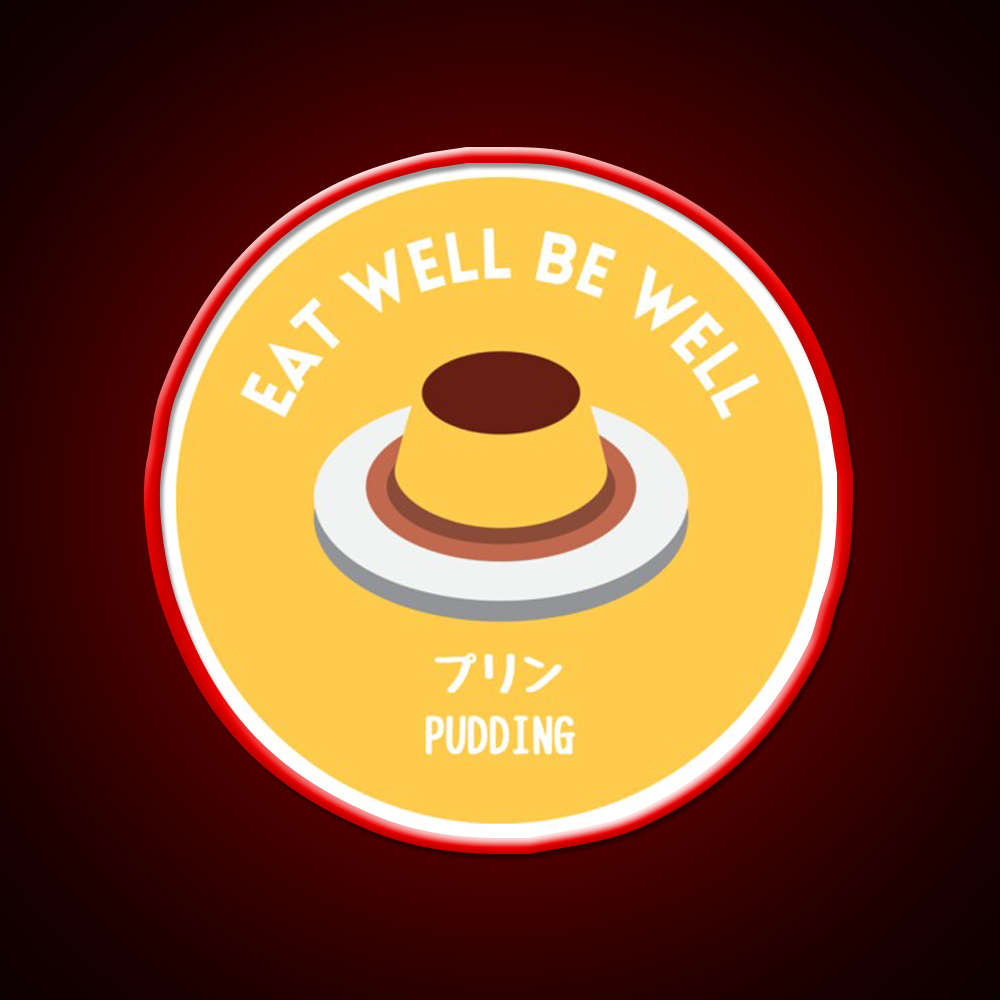 Yellow Pudding Japanese Cafe Food Dessert Snack Food Led Neon Sign Rgb Color