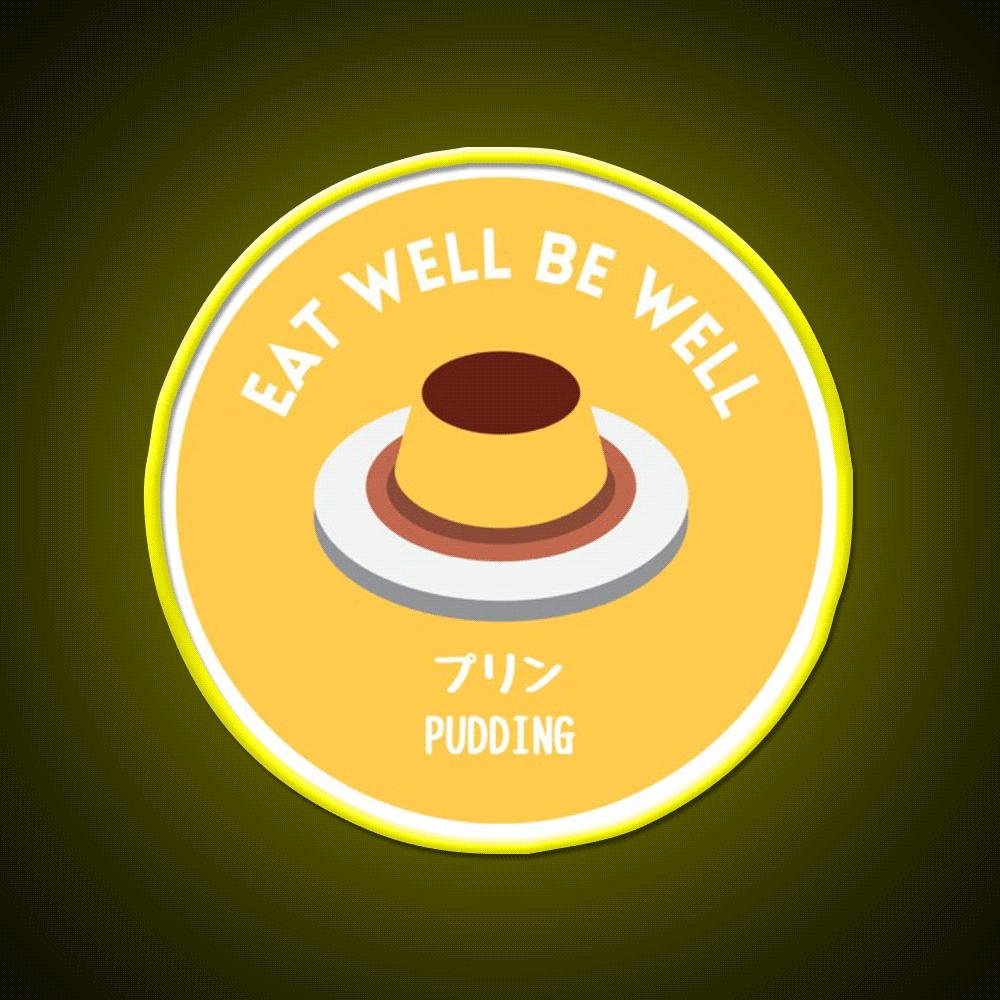 Yellow Pudding Japanese Cafe Food Dessert Snack Food Led Neon Sign Rgb Color