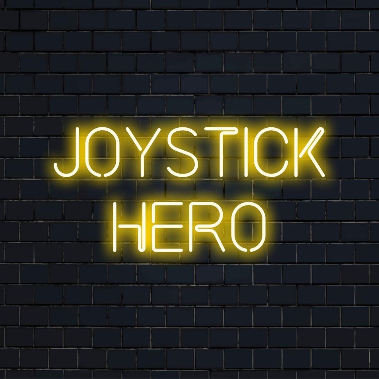 Yellow Retro Joystick Hero Led Neon Sign For Gaming Rooms - Shineneon