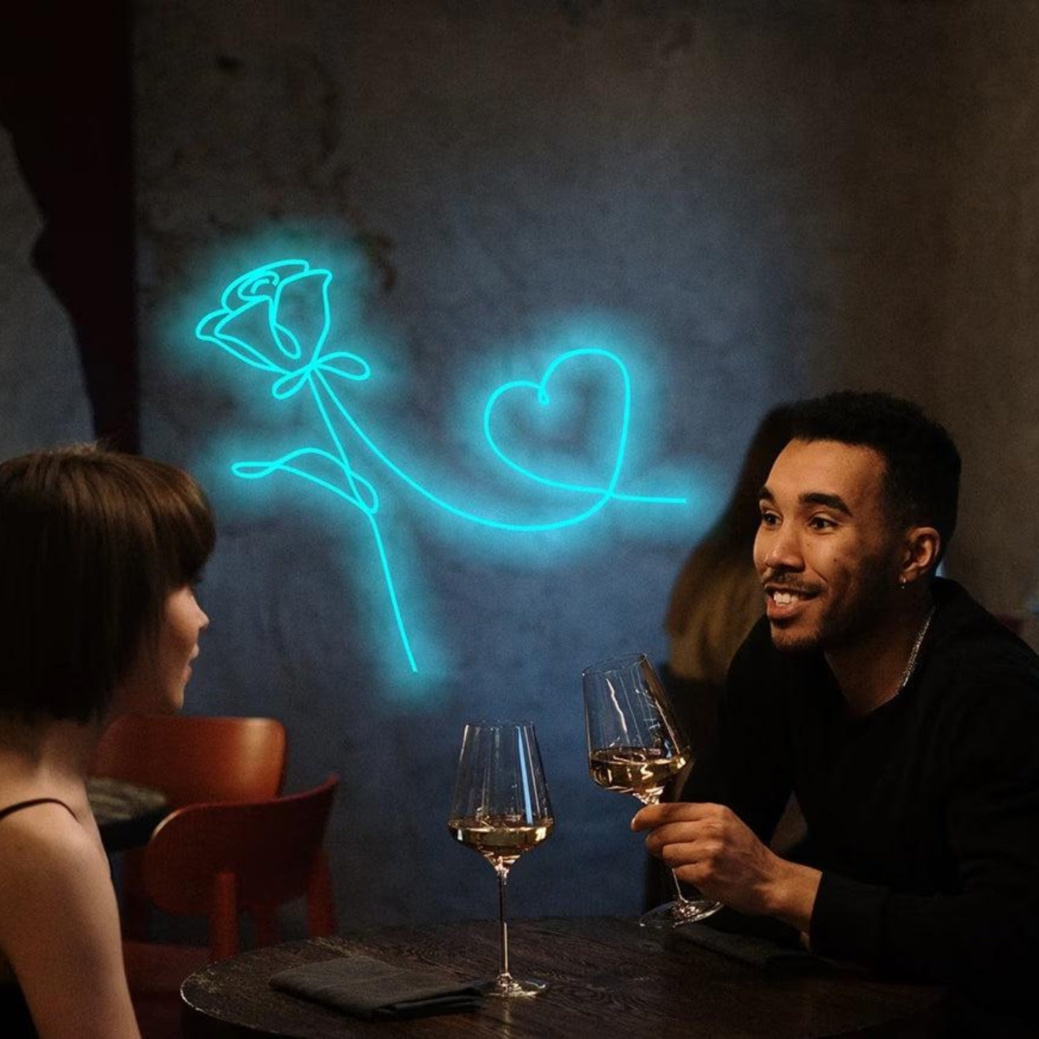 Yellow Rose Heart Led Neon Sign Valentine Cafe Decor | Shineneon