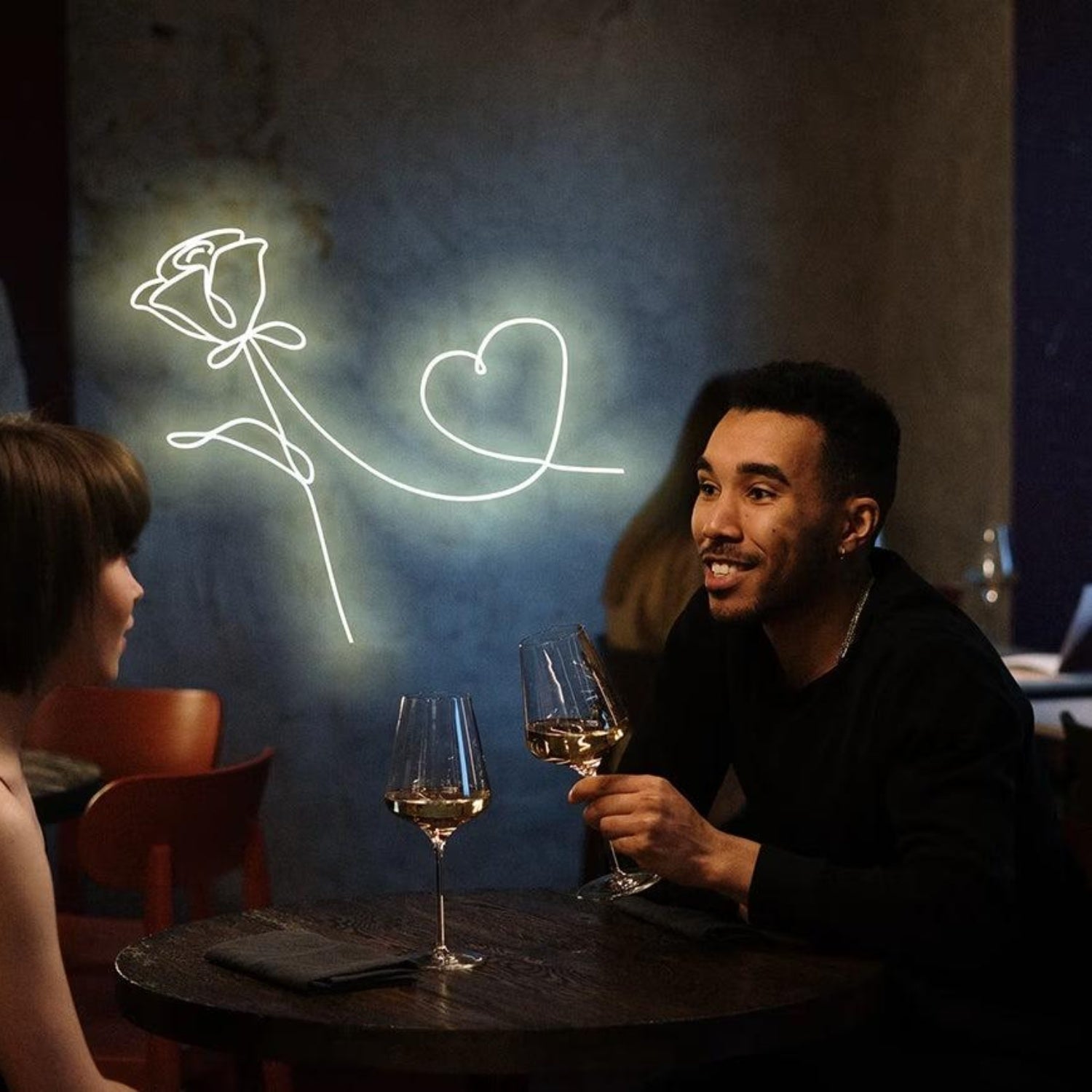 Yellow Rose Heart Led Neon Sign Valentine Cafe Decor | Shineneon