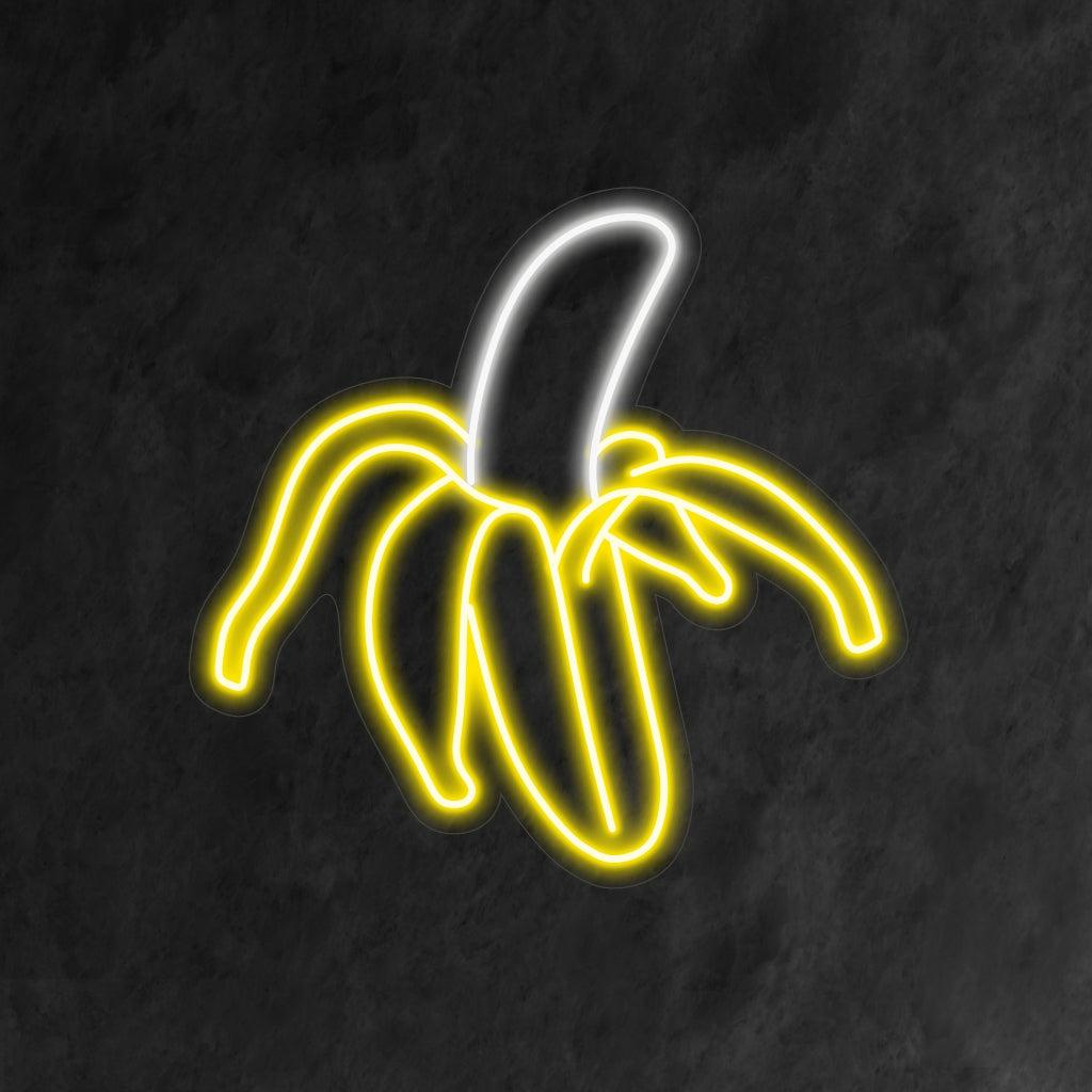 Yellow-White Peeled Banana Led Neon Sign For Bar Cafe Restaurant Decor | Shineneon