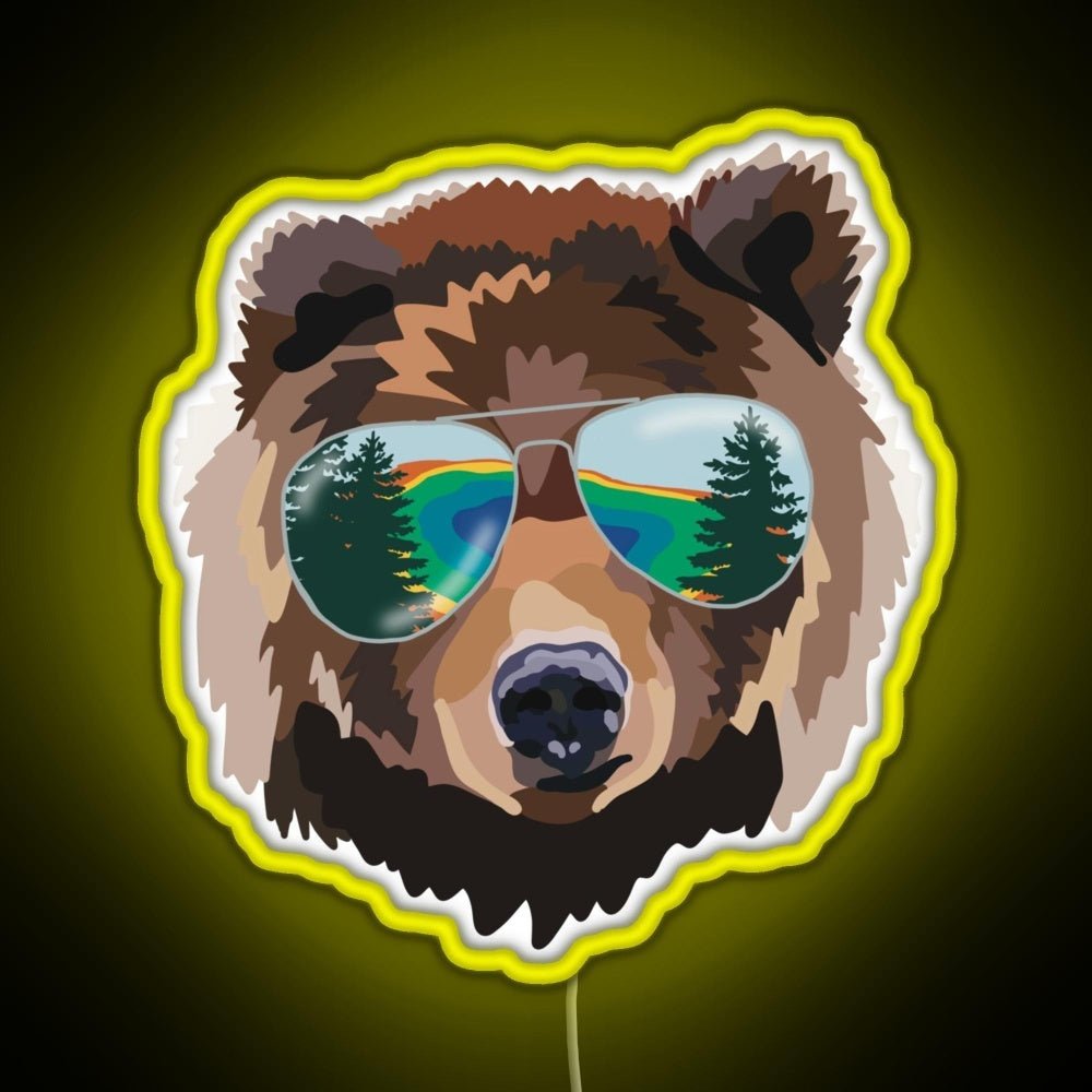 Yellowstone National Park Travel Bear Rgb Neon Sign - Shineneon