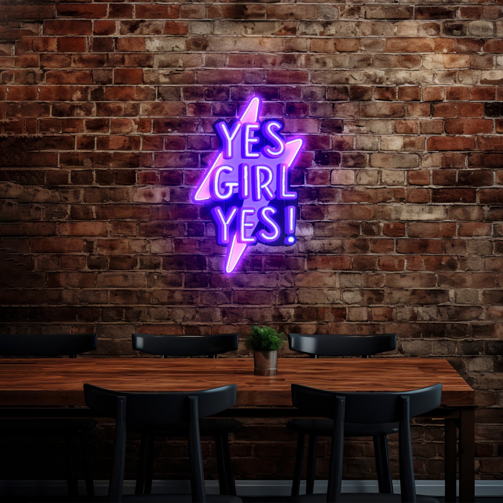 Yes Girl Yes Led Neon Acrylic Artwork For Sale