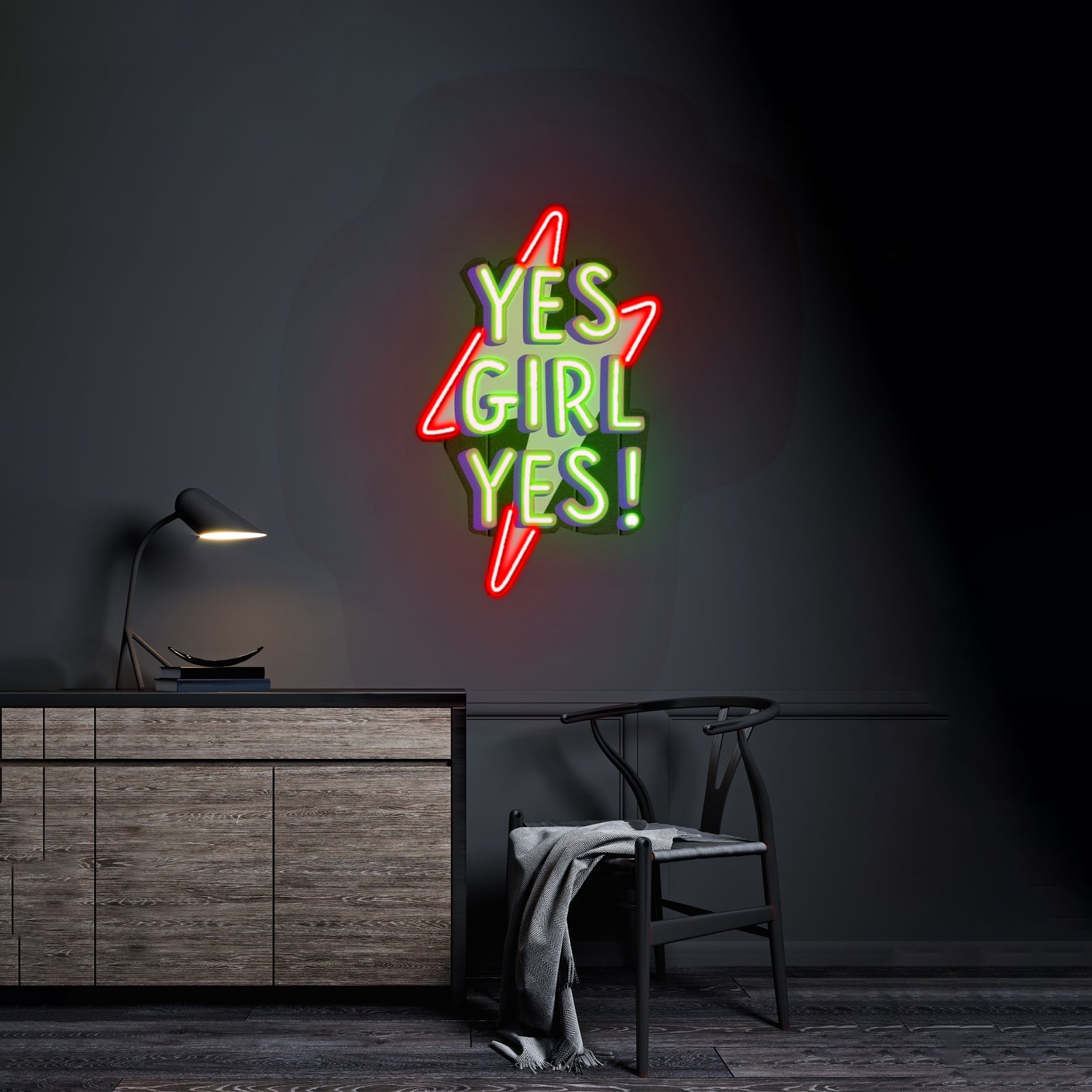 Yes Girl Yes Led Neon Acrylic Artwork For Sale