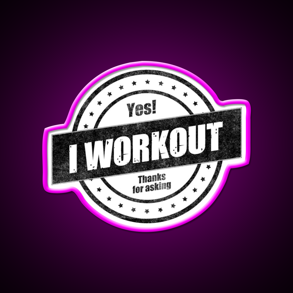 Yes I Workout Thanks For Asking Gym Fitness Led Neon Sign Rgb Color - Neon sign mounted on wall in room