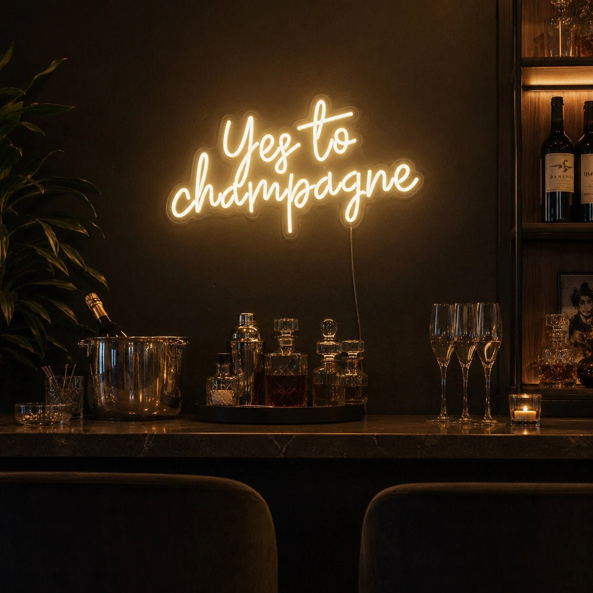 Yes To Champagne LED Neon Sign - Shineneon