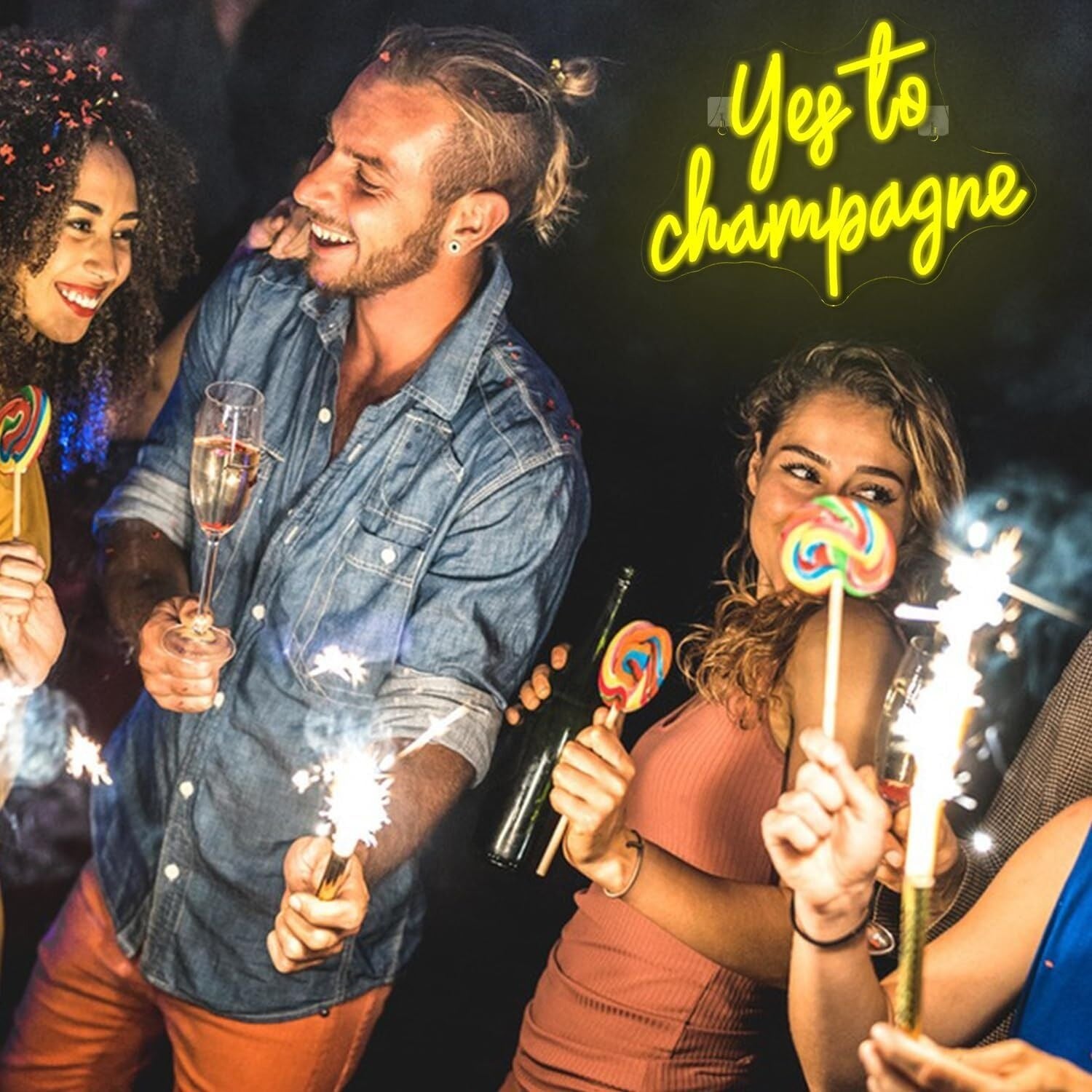 Yes To Champagne Neon Sign Celebration | Shineneon