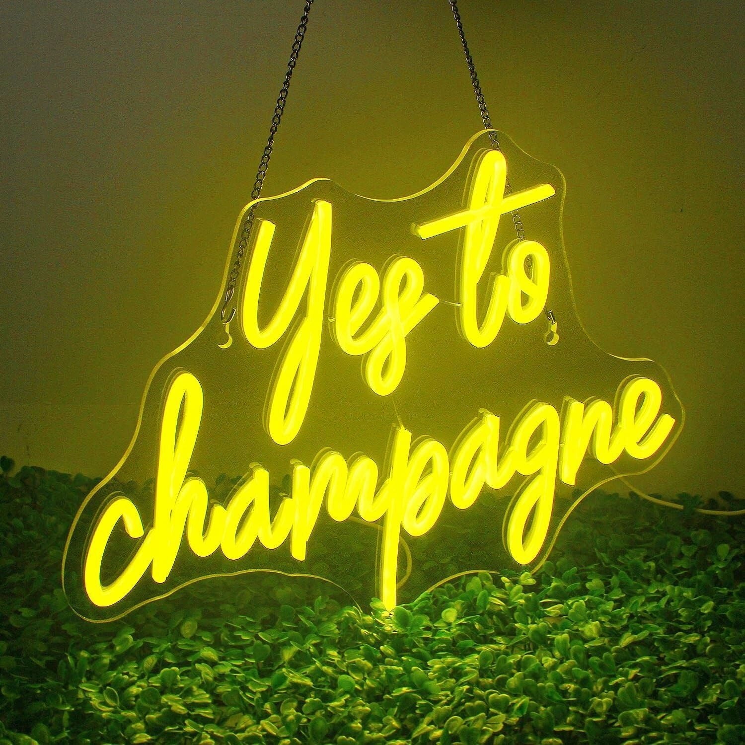 Yes To Champagne Neon Sign Celebration | Shineneon