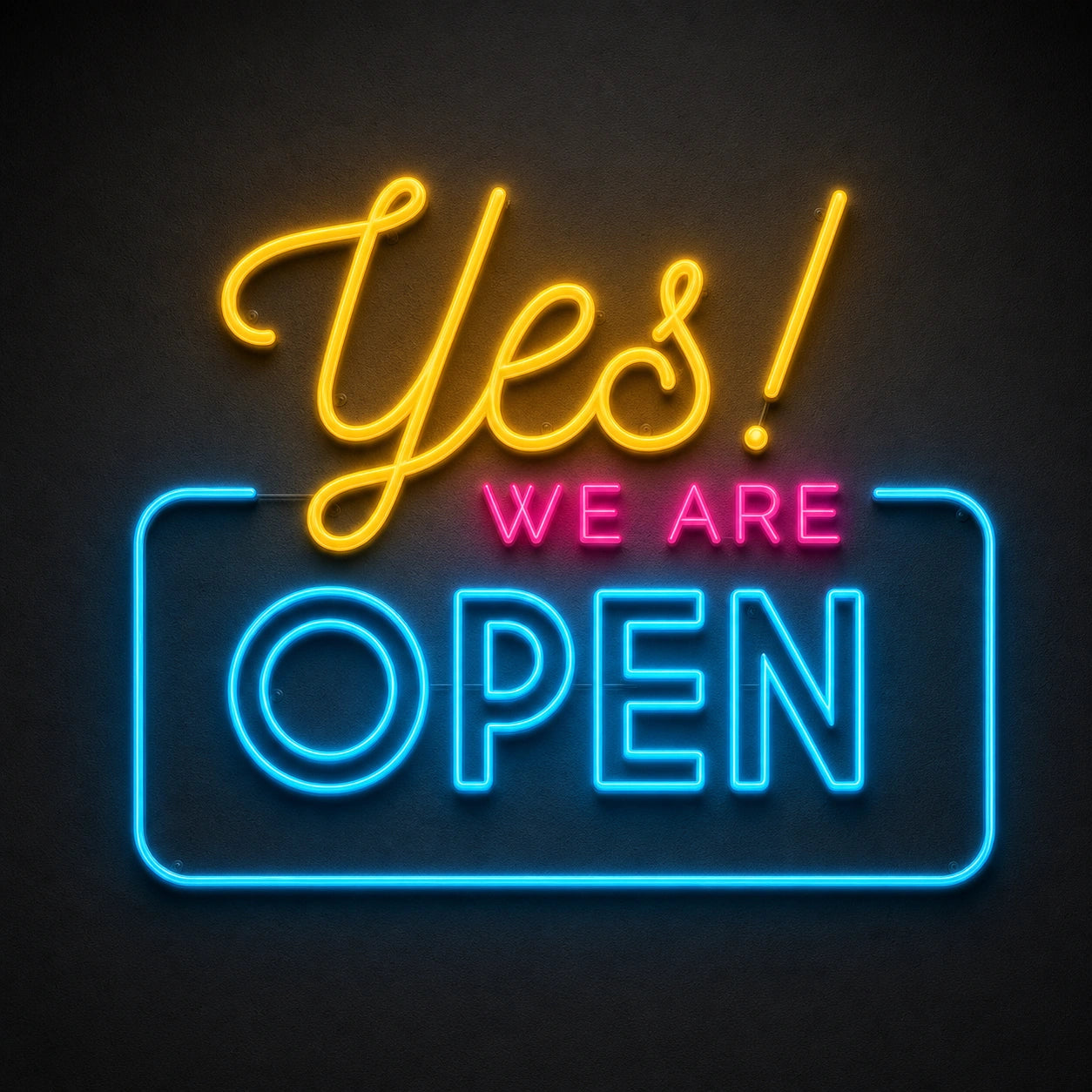 Yes We Are Open LED Neon Sign main product image