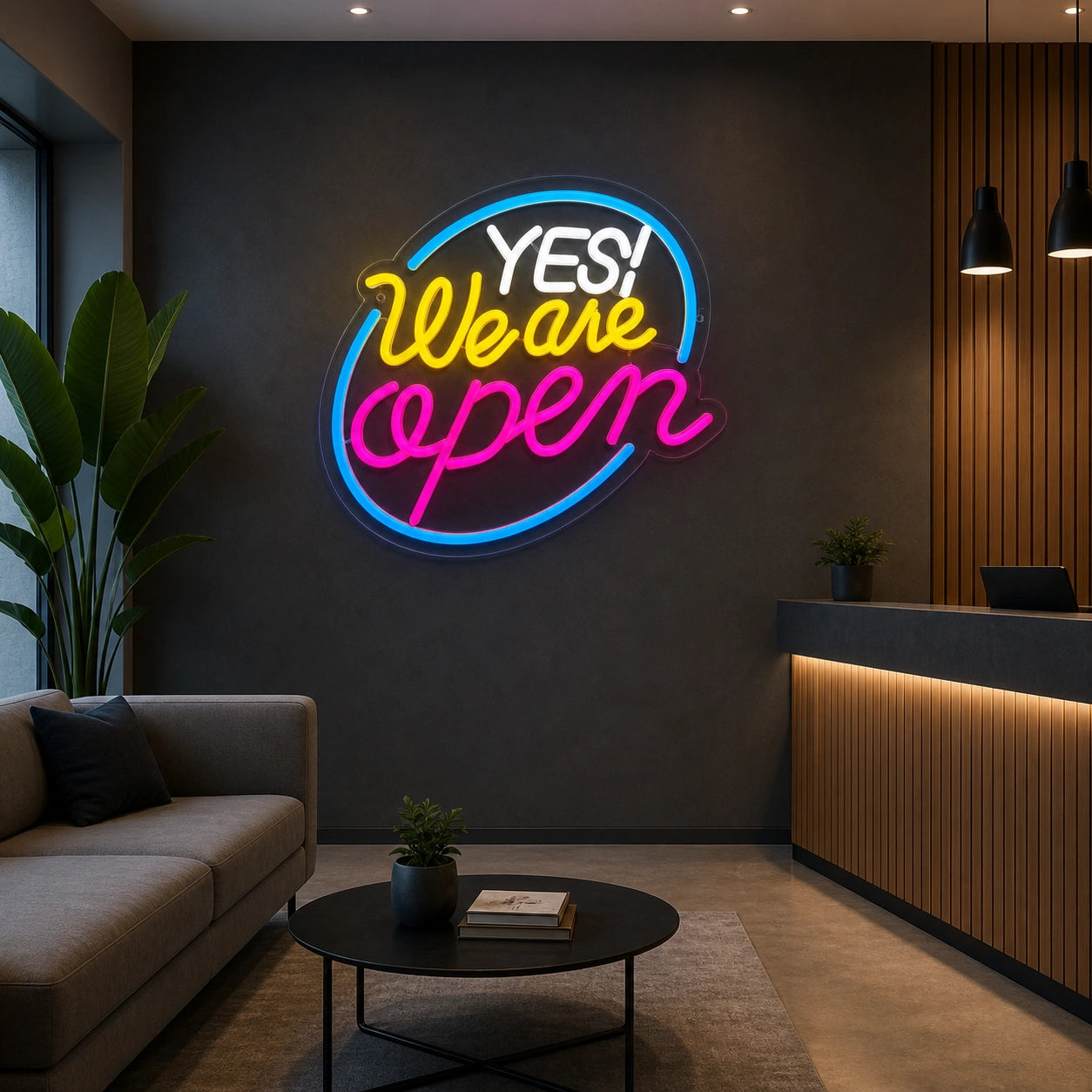 Yes We Are Open Wall Art LED Neon Sign size image