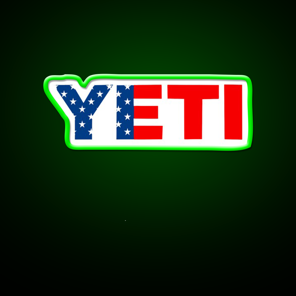 Yeti American Flag Logo Beer Bar Decor Led Neon Sign Rgb Color