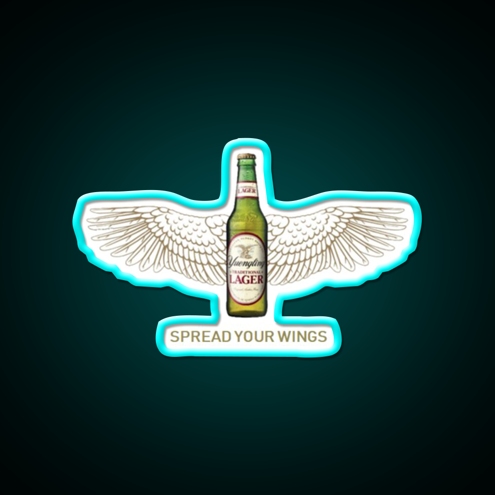 Yeungling Wings Beer Bar Decor Led Neon Sign Rgb Color - Size and dimension reference