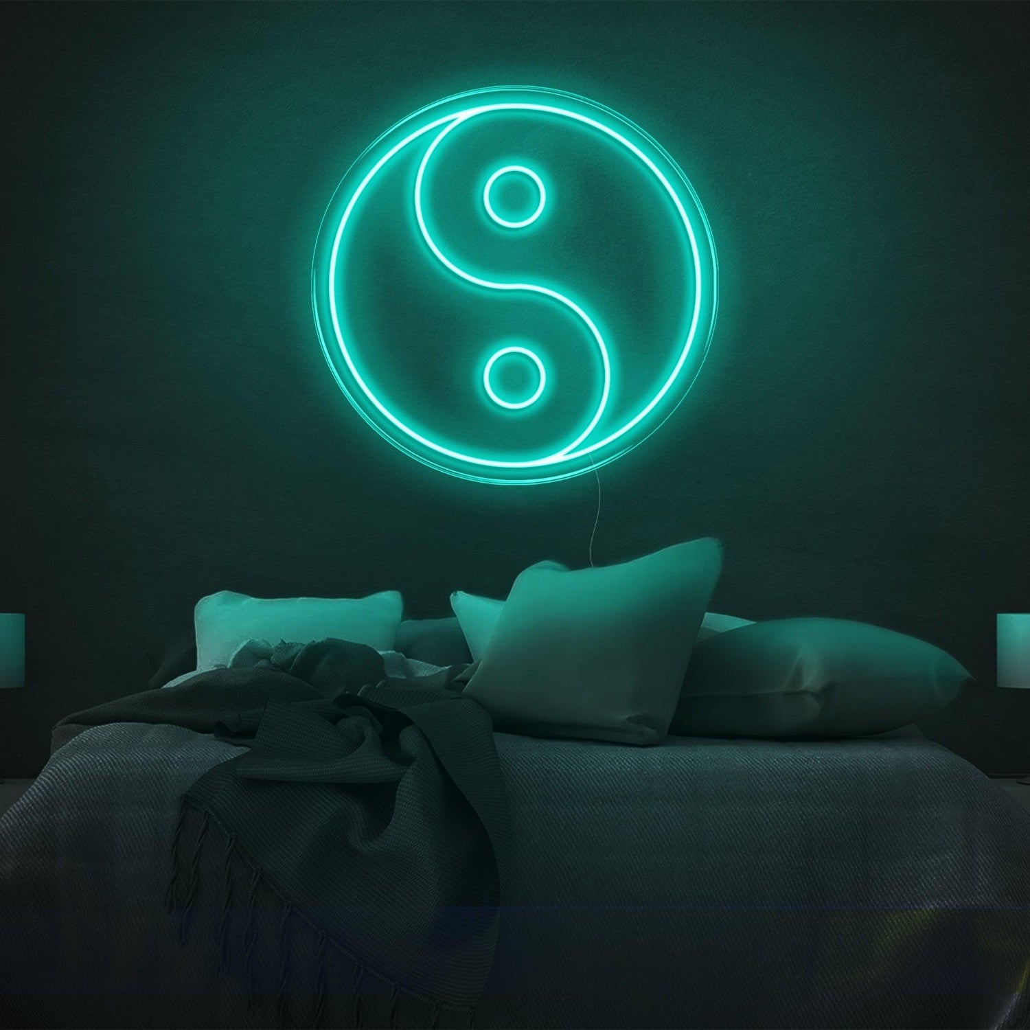 Yin Yang Blue Outline Led Neon Sign For Bedroom Wall Decor | Shineneon
