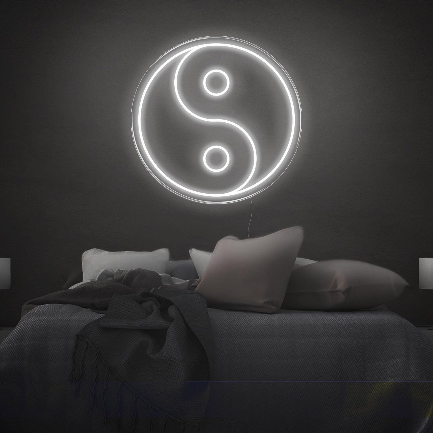 Yin Yang Blue Outline Led Neon Sign For Bedroom Wall Decor | Shineneon