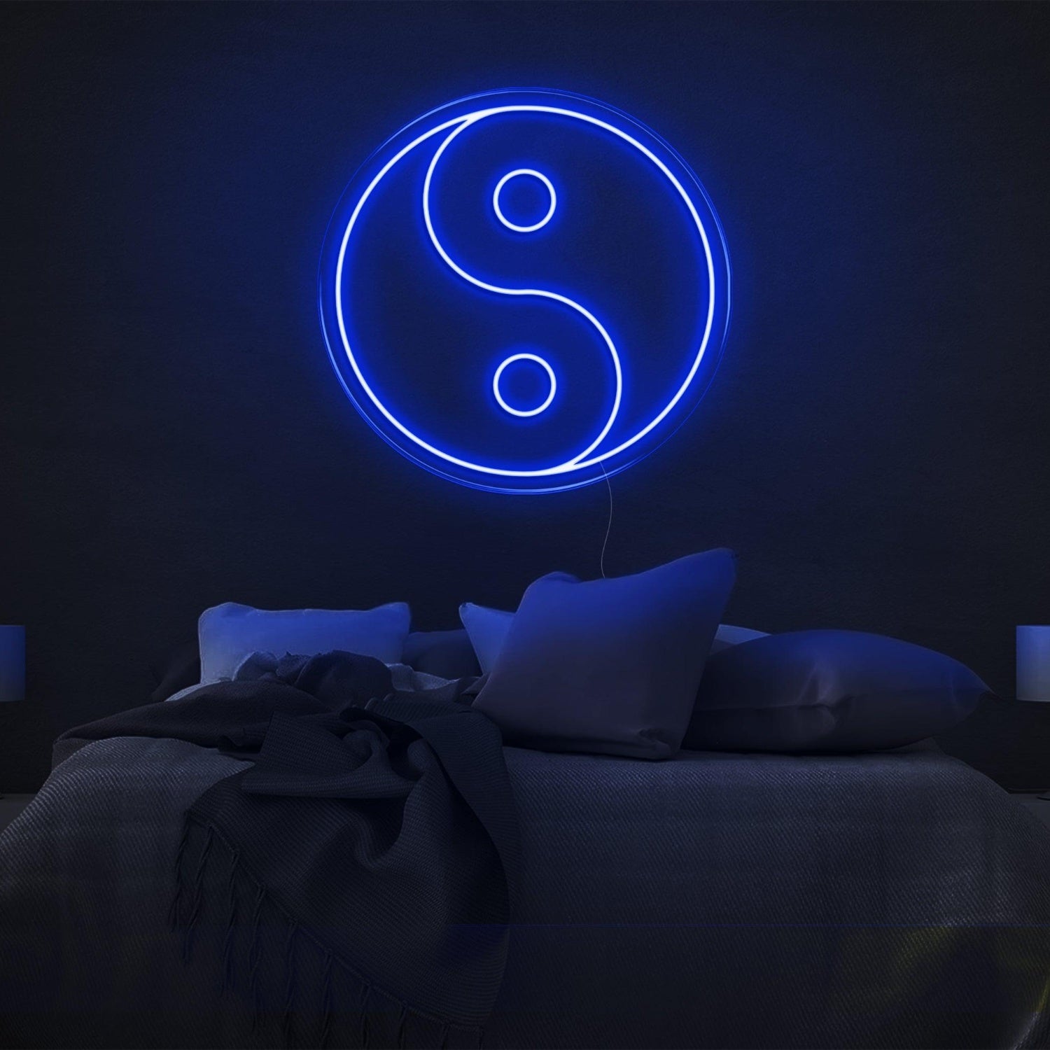 Yin Yang Blue Outline Led Neon Sign For Bedroom Wall Decor | Shineneon
