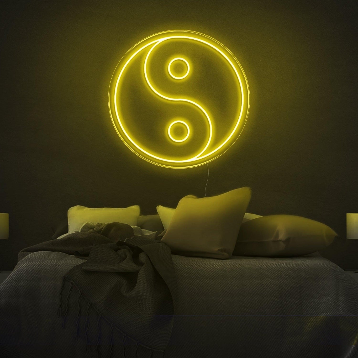 Yin Yang Blue Outline Led Neon Sign For Bedroom Wall Decor | Shineneon