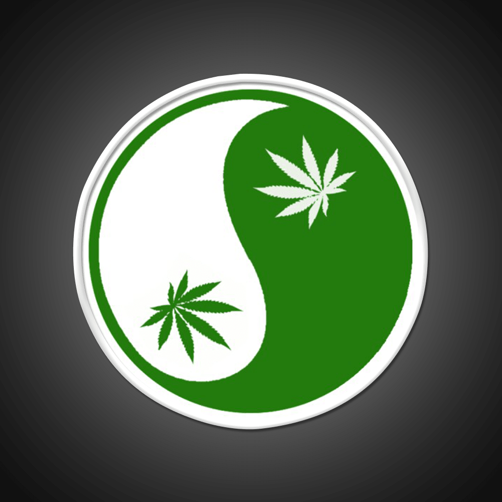 Yin Yang Hemp Inspired Green Leaf Led Neon Sign Rgb Color - Shineneon
