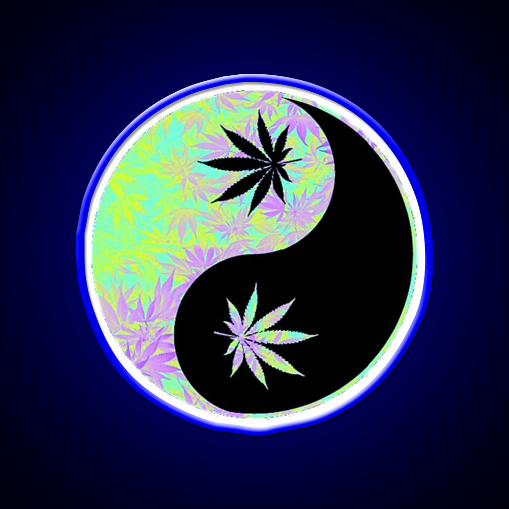 Ying Yang Hemp Inspired Green Leaf Led Neon Sign Rgb Color - LED neon sign view 5