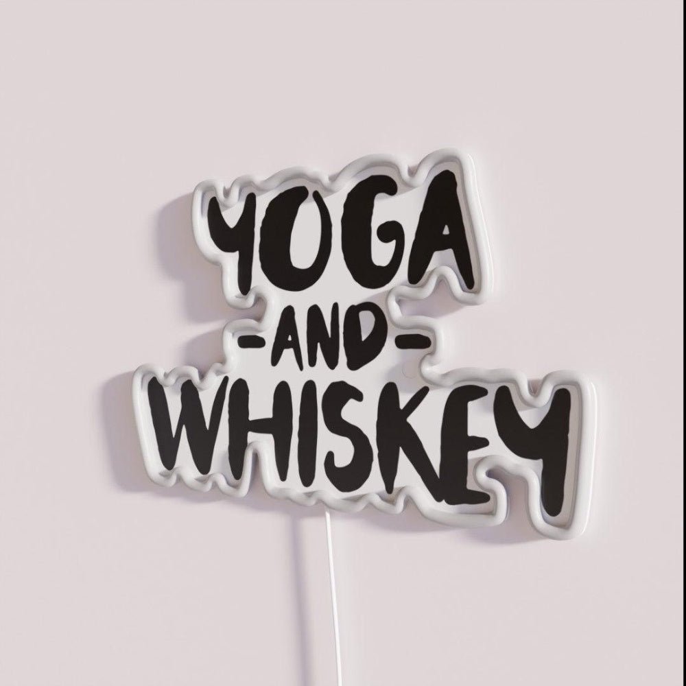 Yoga And Whiskey Alcohol Drinker Weed Rgb Led Neon Sign - Shineneon