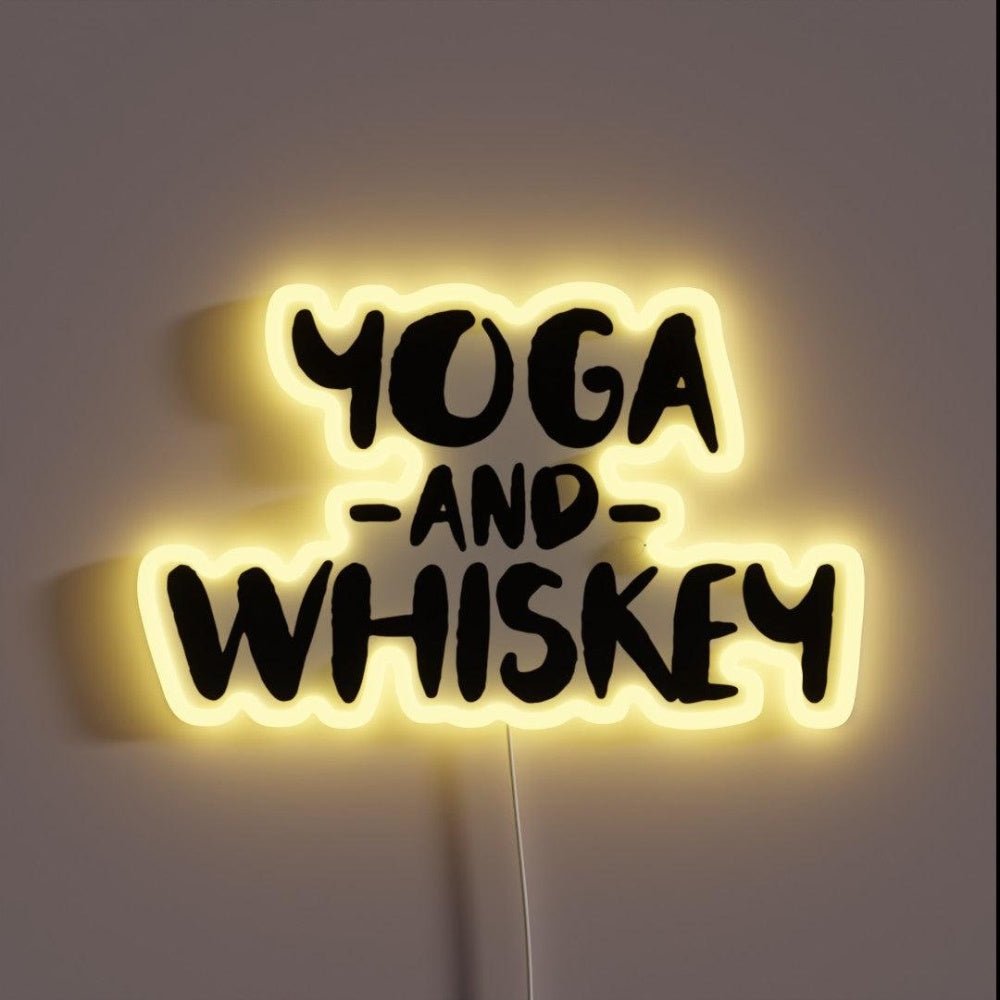 Yoga And Whiskey Alcohol Drinker Weed Rgb Led Neon Sign - Shineneon