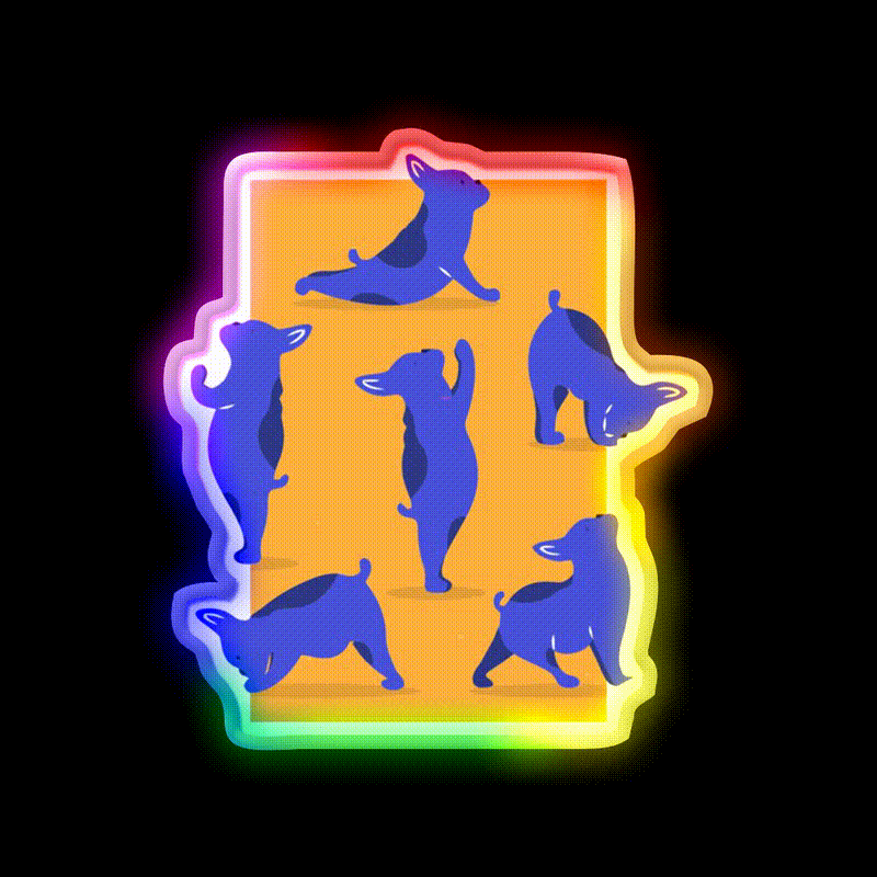 Yoga Asana Yoga Led Neon Sign For Wellness Space Rgb Color