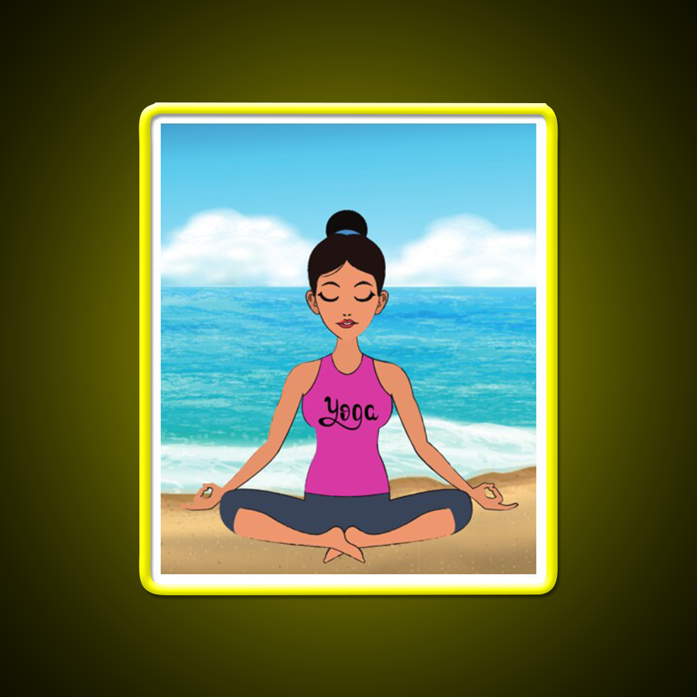 Yoga Beach Relaxation Exercise Yoga Led Neon Sign Rgb Color