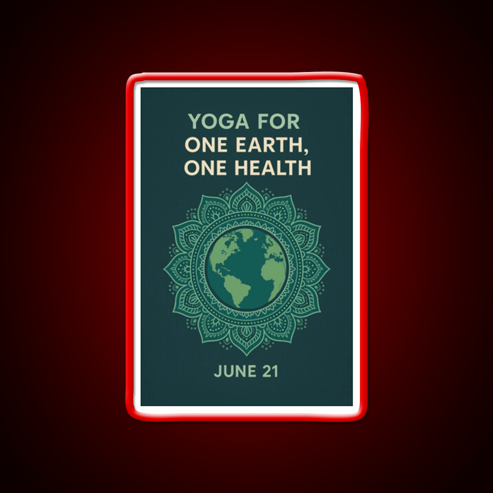 Yoga For One Earth One Health Earth Mandala Yoga Led Neon Sign Rgb Color - Shineneon
