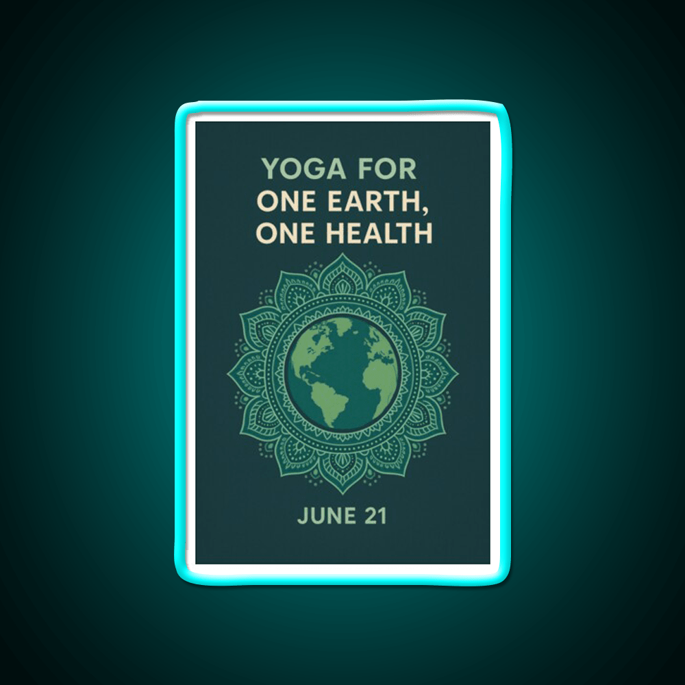 Yoga For One Earth One Health Earth Mandala Yoga Led Neon Sign Rgb Color - Shineneon