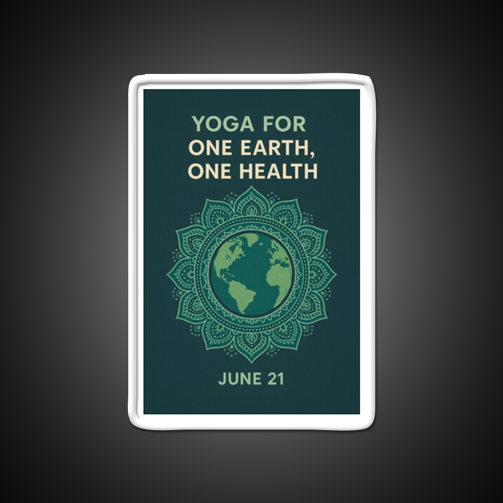 Yoga For One Earth One Health Earth Mandala Yoga Led Neon Sign Rgb Color