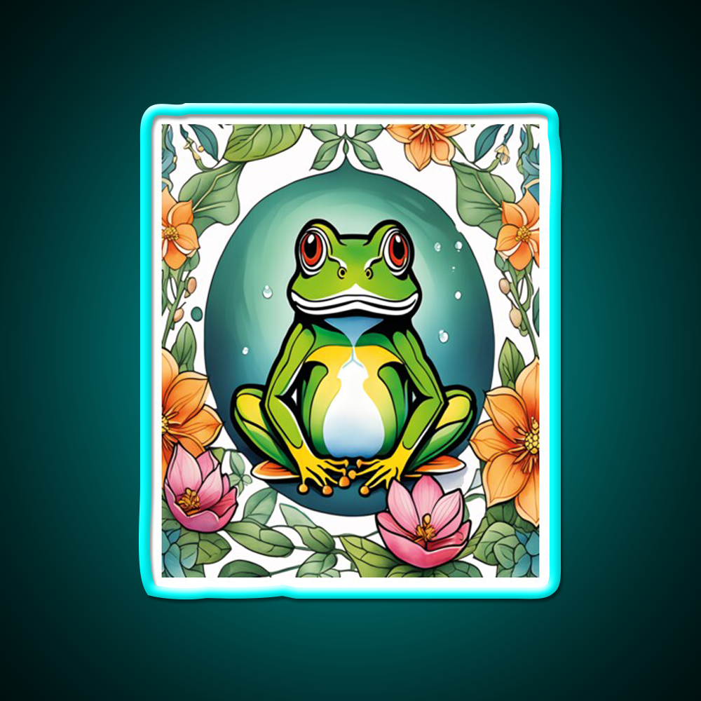 Yoga Frogs Watercolor Funny Frog Doing Yoga Led Neon Sign Rgb Color