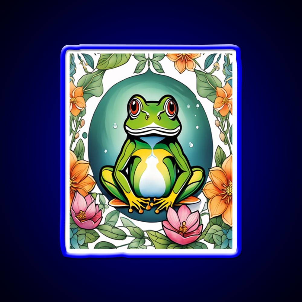 Yoga Frogs Watercolor Funny Frog Doing Yoga Led Neon Sign Rgb Color