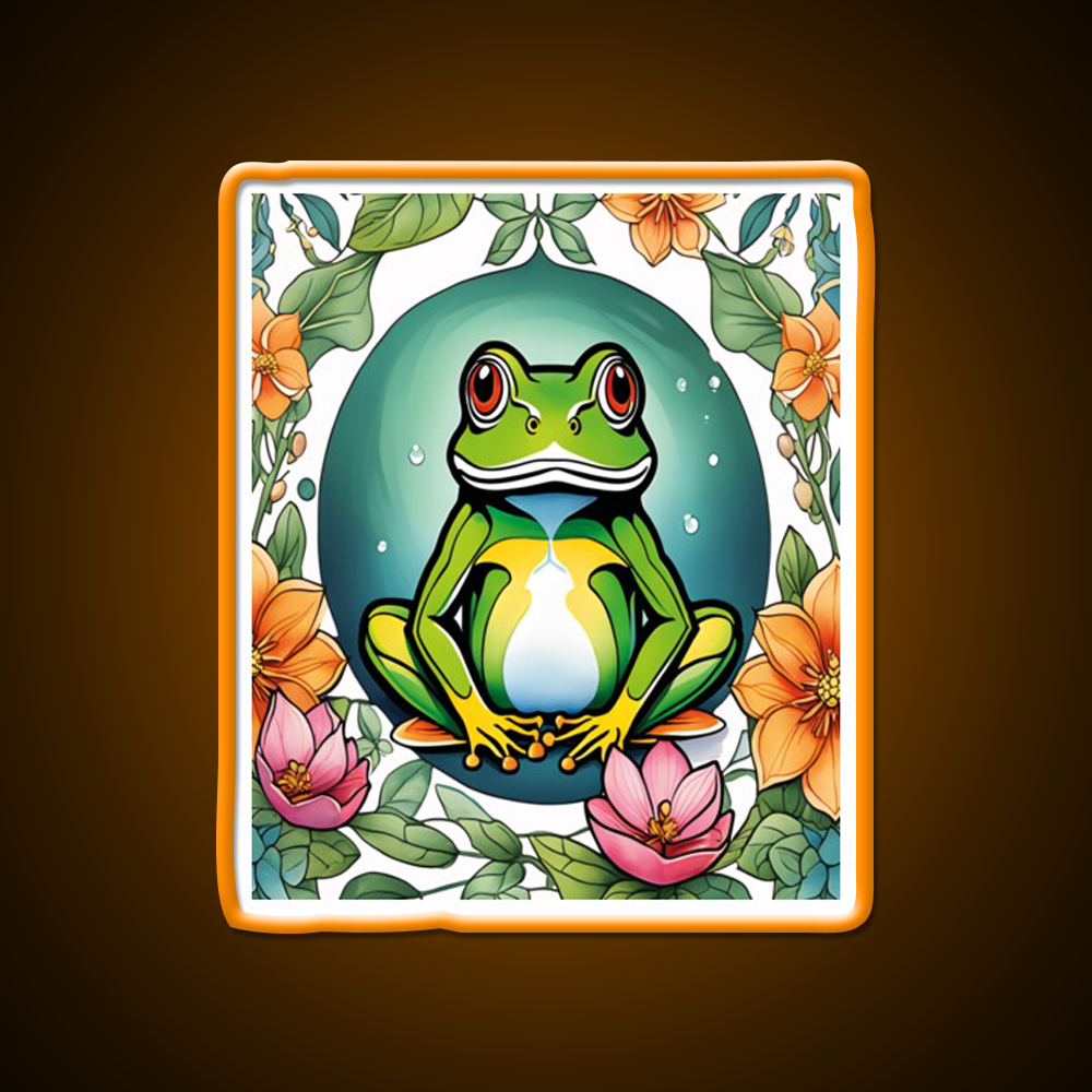 Yoga Frogs Watercolor Funny Frog Doing Yoga Led Neon Sign Rgb Color