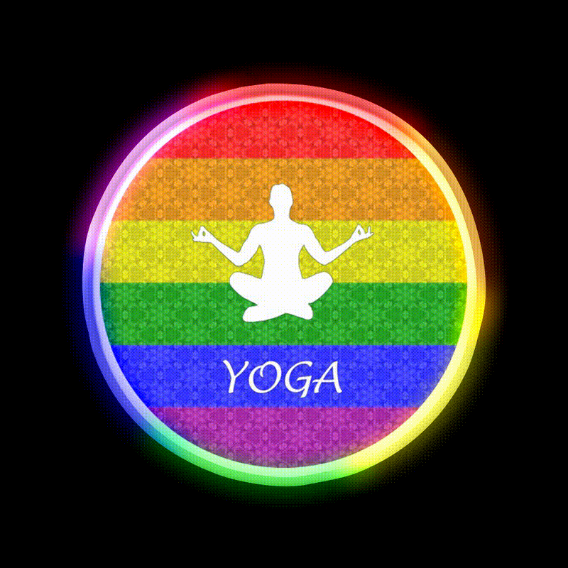 Yoga Gay Pride Yoga Led Neon Sign For Wellness Space Rgb Color