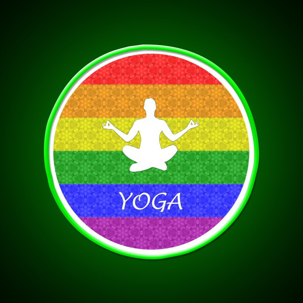 Yoga Gay Pride Yoga Led Neon Sign For Wellness Space Rgb Color